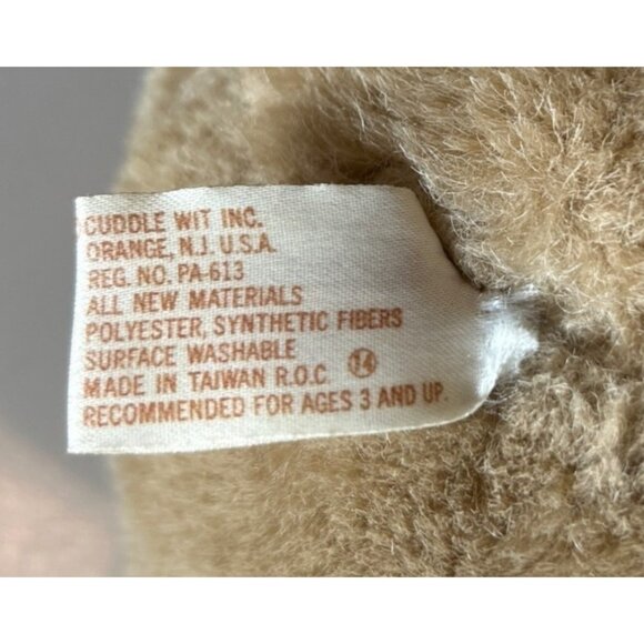 Cuddle Wit Brown Shar Pei Dog Vintage Plush Toy - Picture 7 of 10